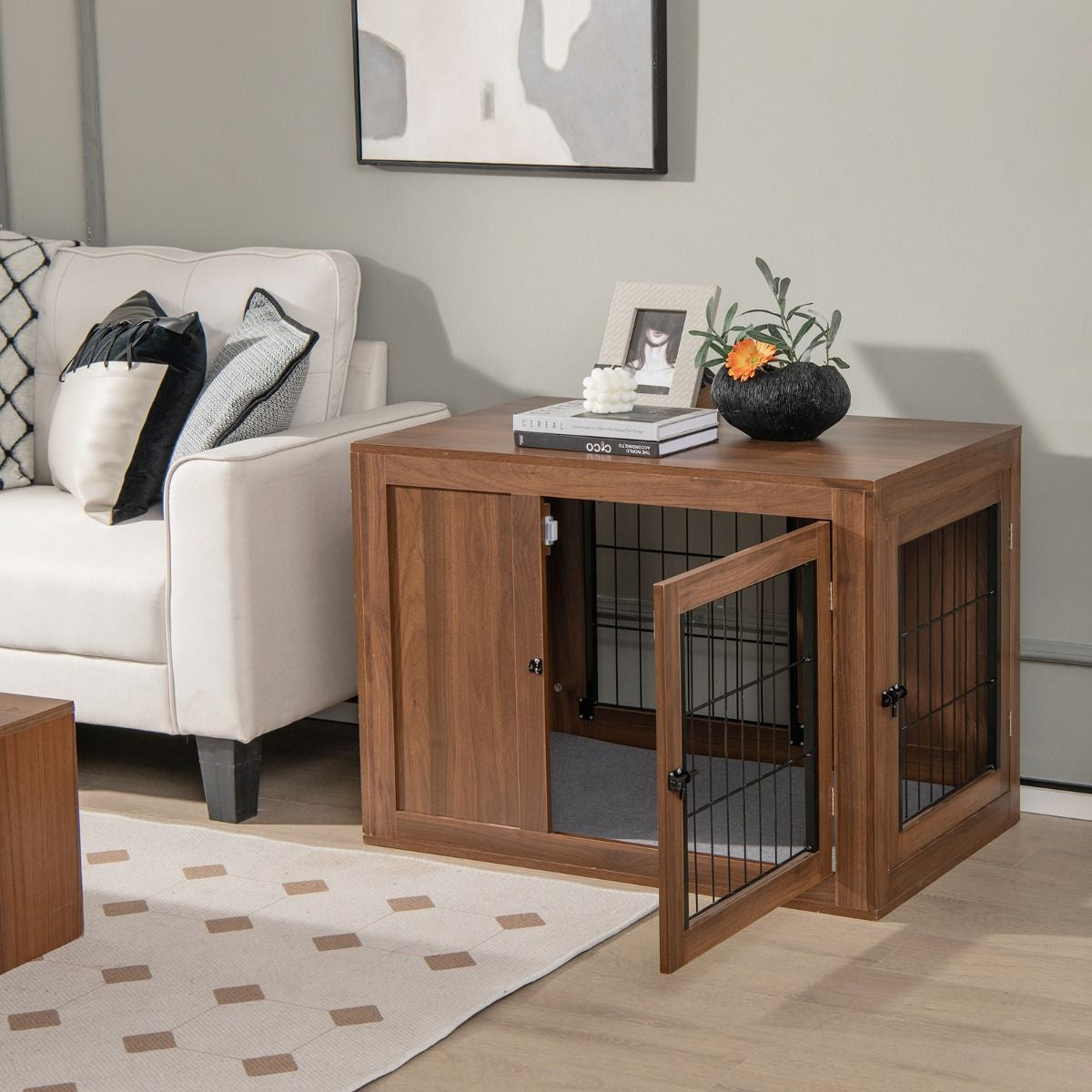 Furniture Dog Crate with Cushion
