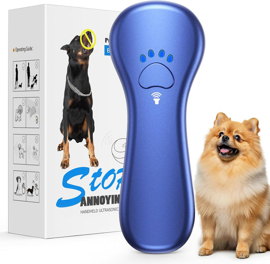 anti Barking Device, Dog Barking Control Devices,Rechargeable Ultrasonic Dog Bark Deterrent up to 16.4 Ft Effective Control Range Safe for Human & Dogs Portable Indoor & Outdoor(Blue)