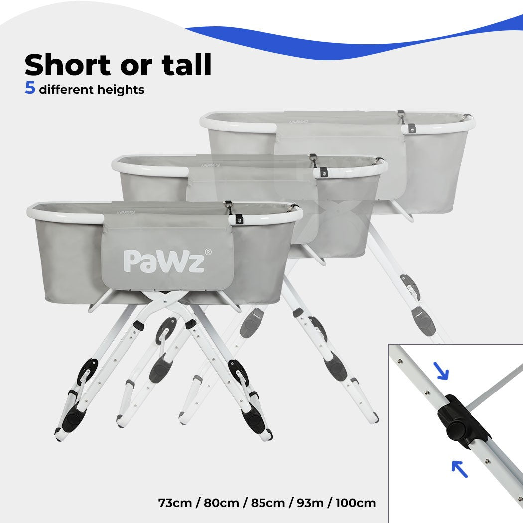 Foldable Pet Bath Tub W/ Adjustable Height for Small & Medium Dogs Cats