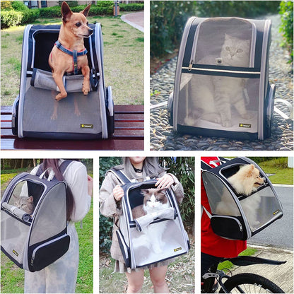 Innovative Traveler Bubble Backpack Pet Carriers for Cats and Dogs (Grey)