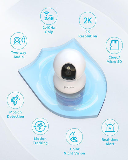 2K Indoor 360° Pet Security Camera