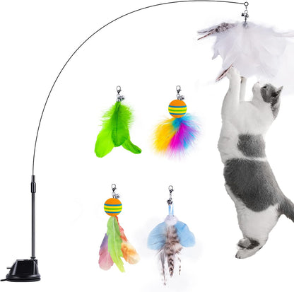 5 Pcs Feather Teaser Cat Toy