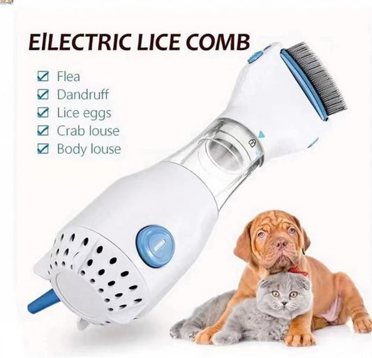 Electric Lice Vacuum Comb for Hair Treatment and Removal, Eletric Dog Tick Remover Fit for Dog, Cat and Pets, Hair Grooming Tool with Specialize