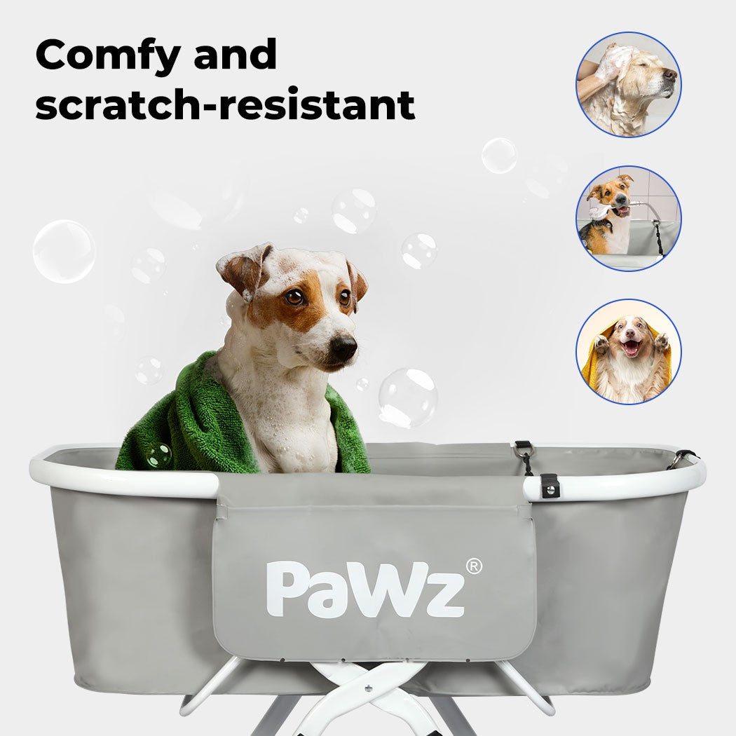 Foldable Pet Bath Tub W/ Adjustable Height for Small & Medium Dogs Cats