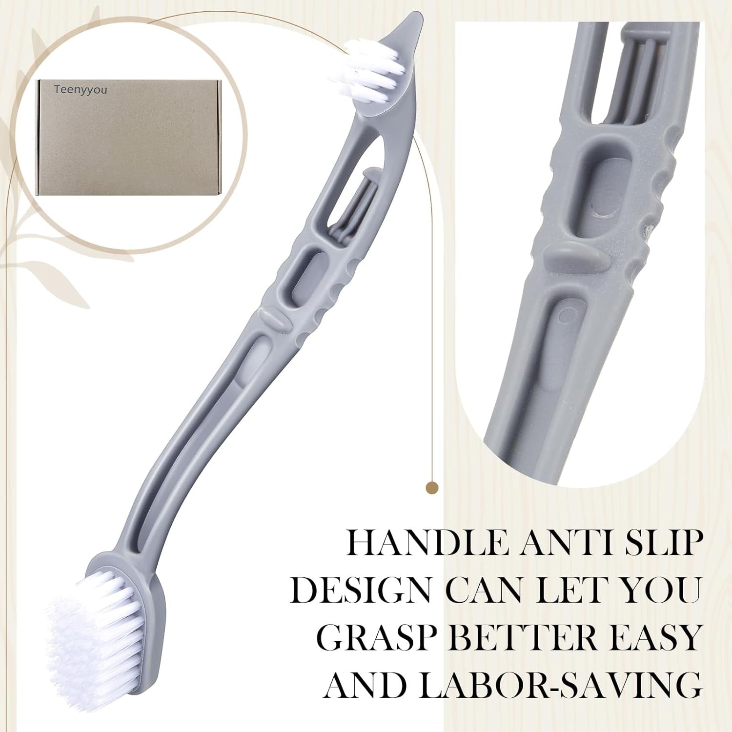 Bird Cage Cleaner with Two Brush Heads Stainless Steel Bird Droppings Cleaning Scraper Long Handle Tool for Cleaning Bird Parrot Cages Pet Supply Cage Accessory