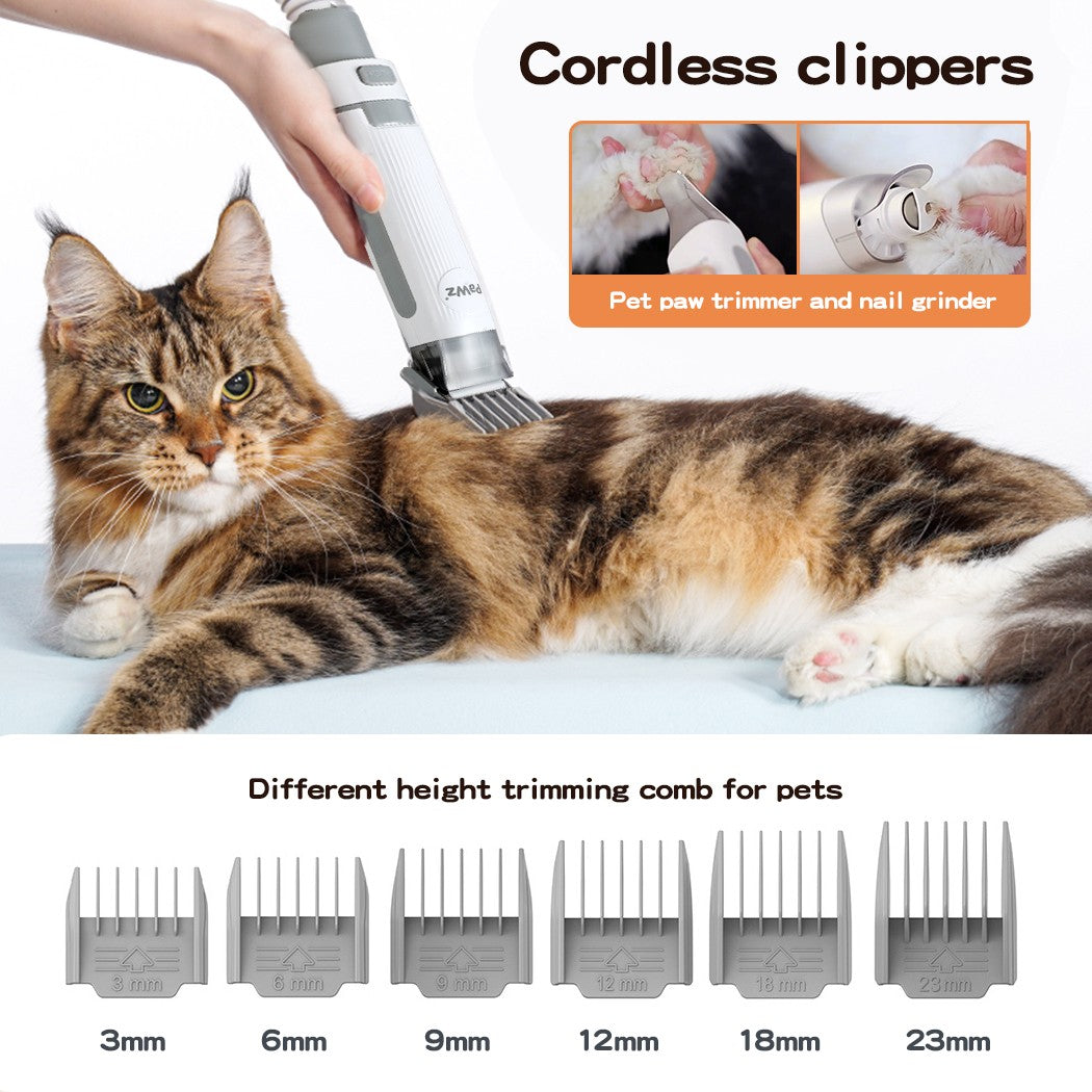 7 in 1 Pet Grooming Kit Vacuum Dog Cat Hair Dryer Remover Clipper Brushes