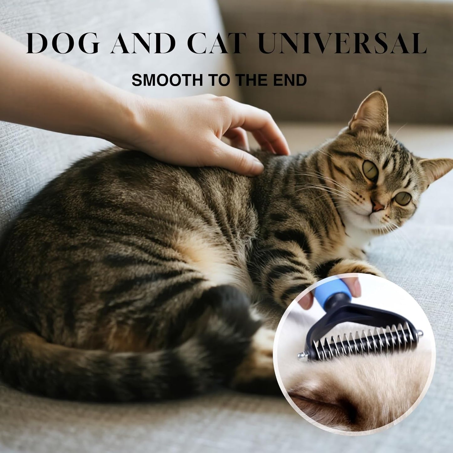 Pet Dog Grooming Brush, Double Sided Shedding & Dematting Undercoat Rake Comb for Dogs and Cats, Professional Dog Shedding Brush to Reduce Tangles, Shedding & Matts in Medium & Long Hair