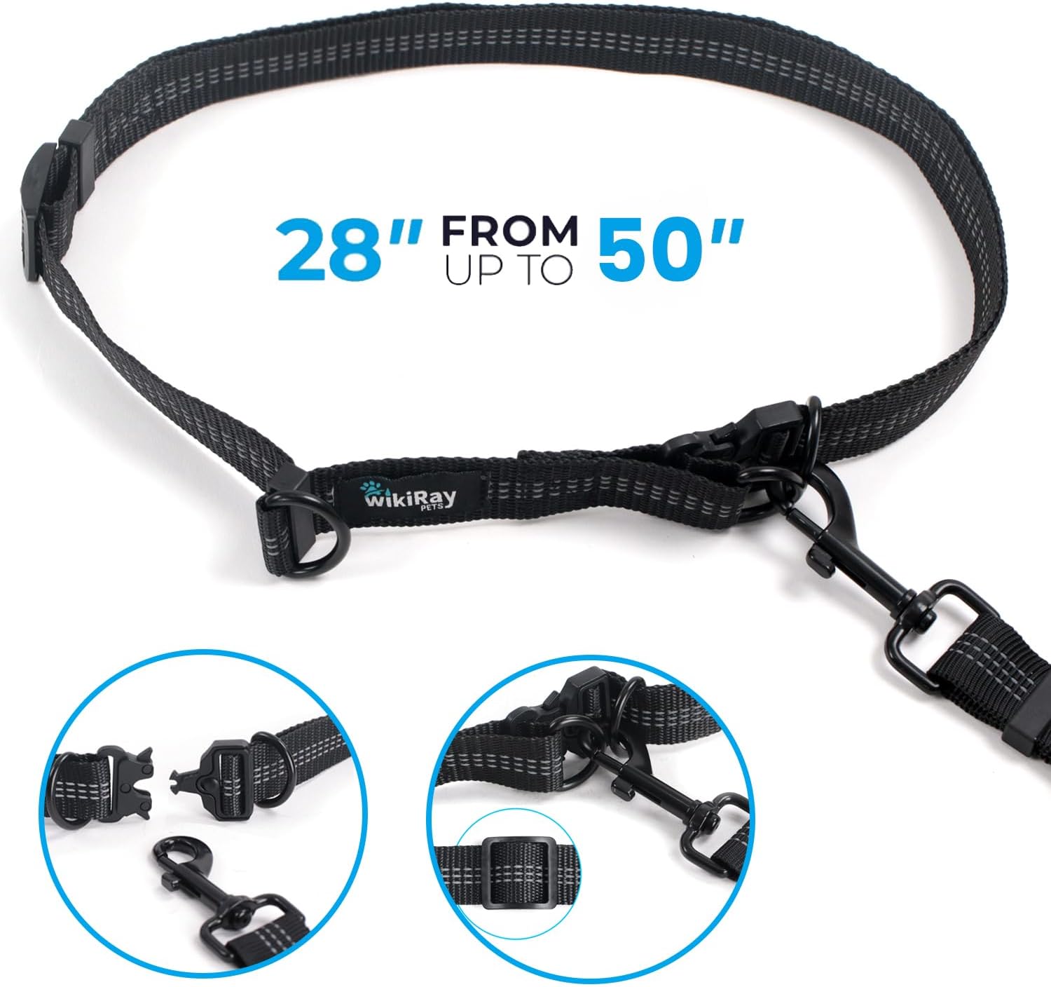 Wikiray Premium Hands-Free Double Dog Lead with Durable Metal Buckle, Adjustable Coupler & Comfortable Handle Pad – Versatile Design for Walking One or Two Dogs (Gray)
