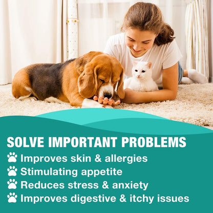 Hemp Oil for Dogs & Cats - Anxiety & Stress Relief - Supports Joint, Hip, Skin & Coat Health - Natural Sleep Aid - 60Ml - Vet-Recommended