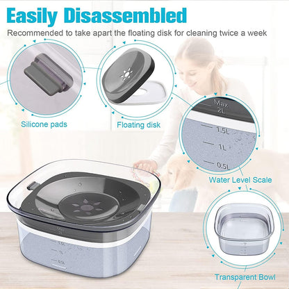 2L No Spill Dog Bowl Large Capacity 