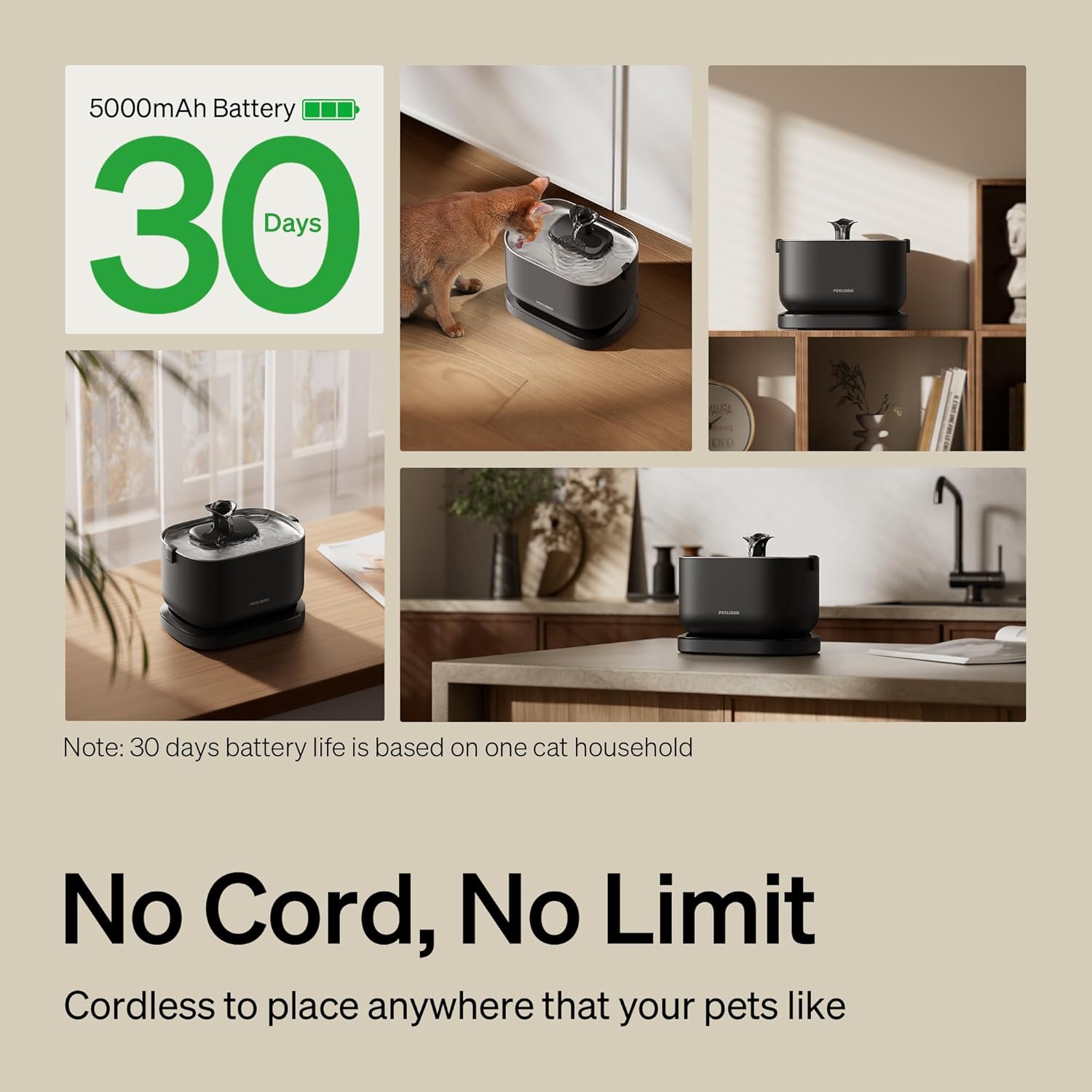 Cordless Cat Water Fountain