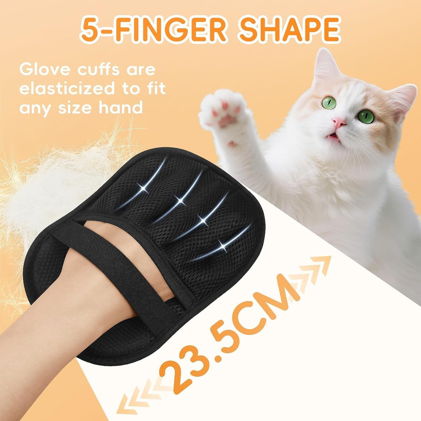 Pet Hair Remover Glove for Cats & Dogs, 2025 Newly Upgraded Five-Finger Electrostatic Pet Hair Removal Gloves, Reusable Pet Fur Grooming Mitt Tool for Clothing, Couch, Carpet, Car Seat