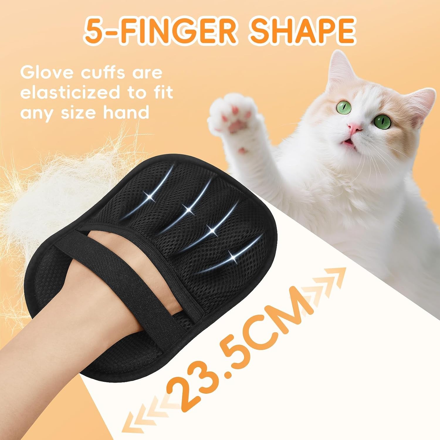 Pet Hair Remover Glove for Cats & Dogs, 2025 Newly Upgraded Five-Finger Electrostatic Pet Hair Removal Gloves, Reusable Pet Fur Grooming Mitt Tool for Clothing, Couch, Carpet, Car Seat