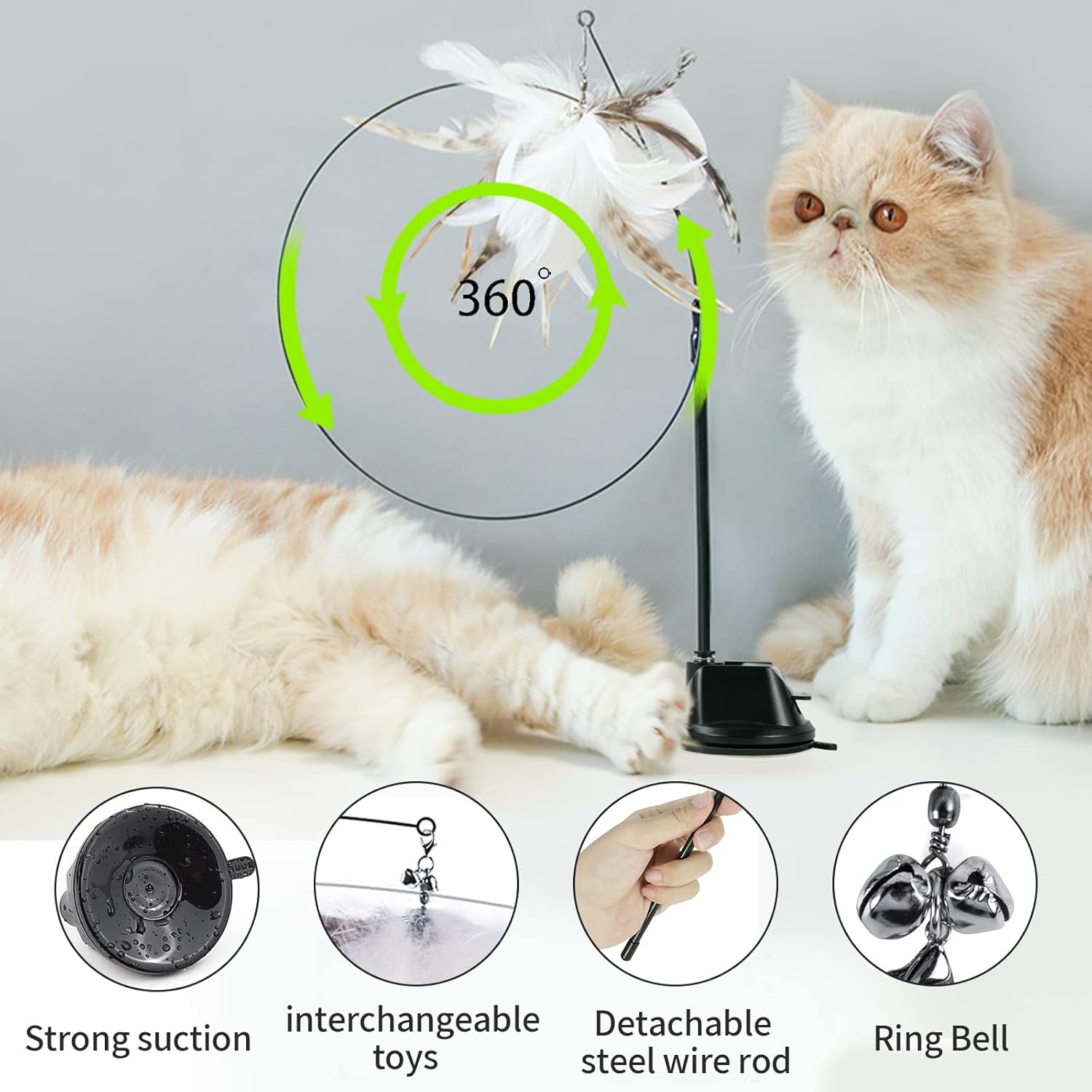 5 Pcs Feather Teaser Cat Toy