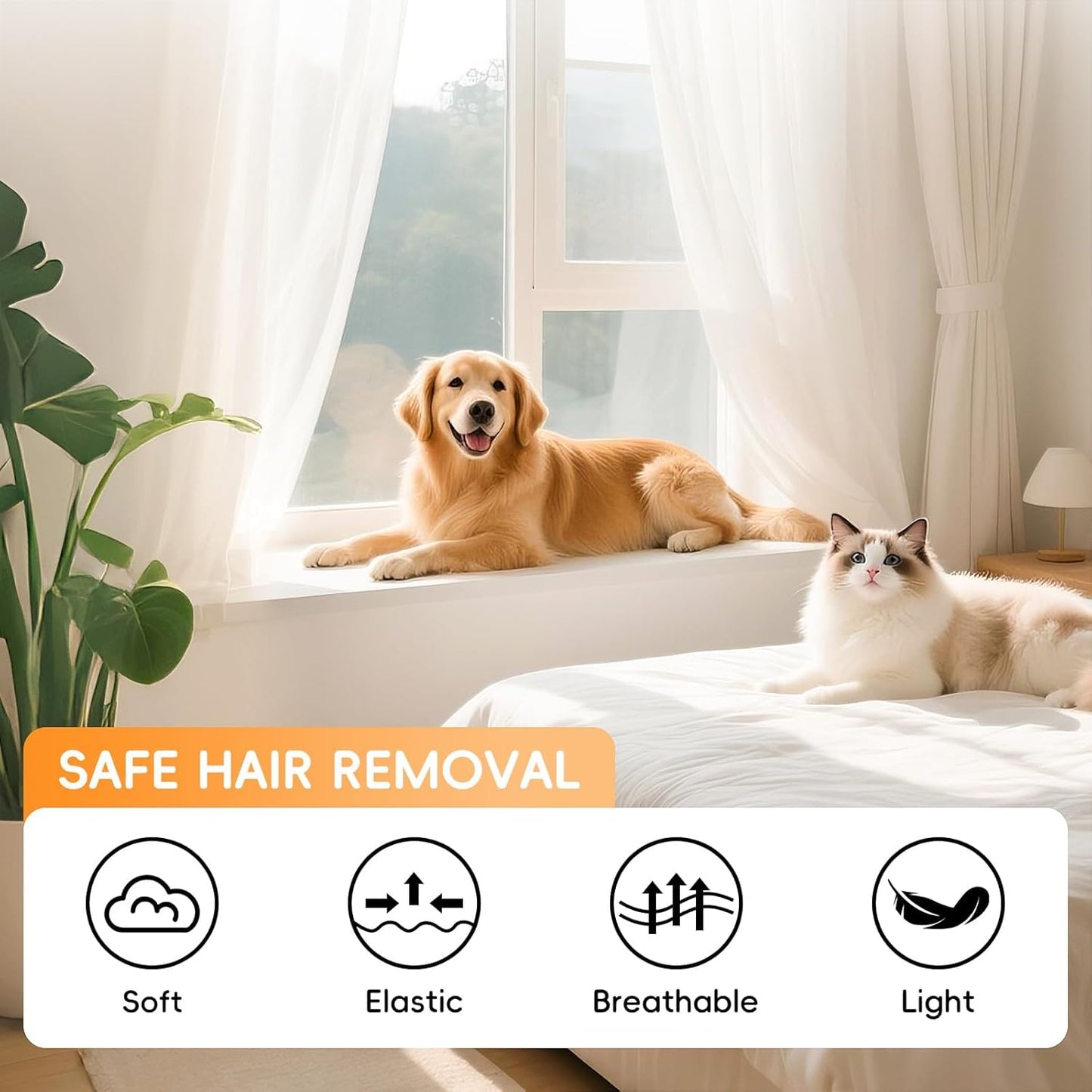 Pet Hair Remover Glove for Cats & Dogs, 2025 Newly Upgraded Five-Finger Electrostatic Pet Hair Removal Gloves, Reusable Pet Fur Grooming Mitt Tool for Clothing, Couch, Carpet, Car Seat