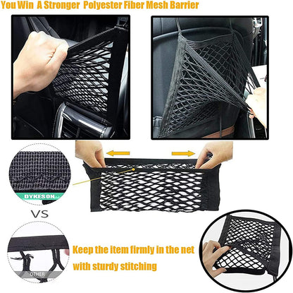 Pet Barrier Dog Car Net Barrier with Auto Safety Mesh Organizer Baby Stretchable Storage Bag Universal for Cars, SUV, Truck -Easy Install, Safer to Drive with Children and Pets