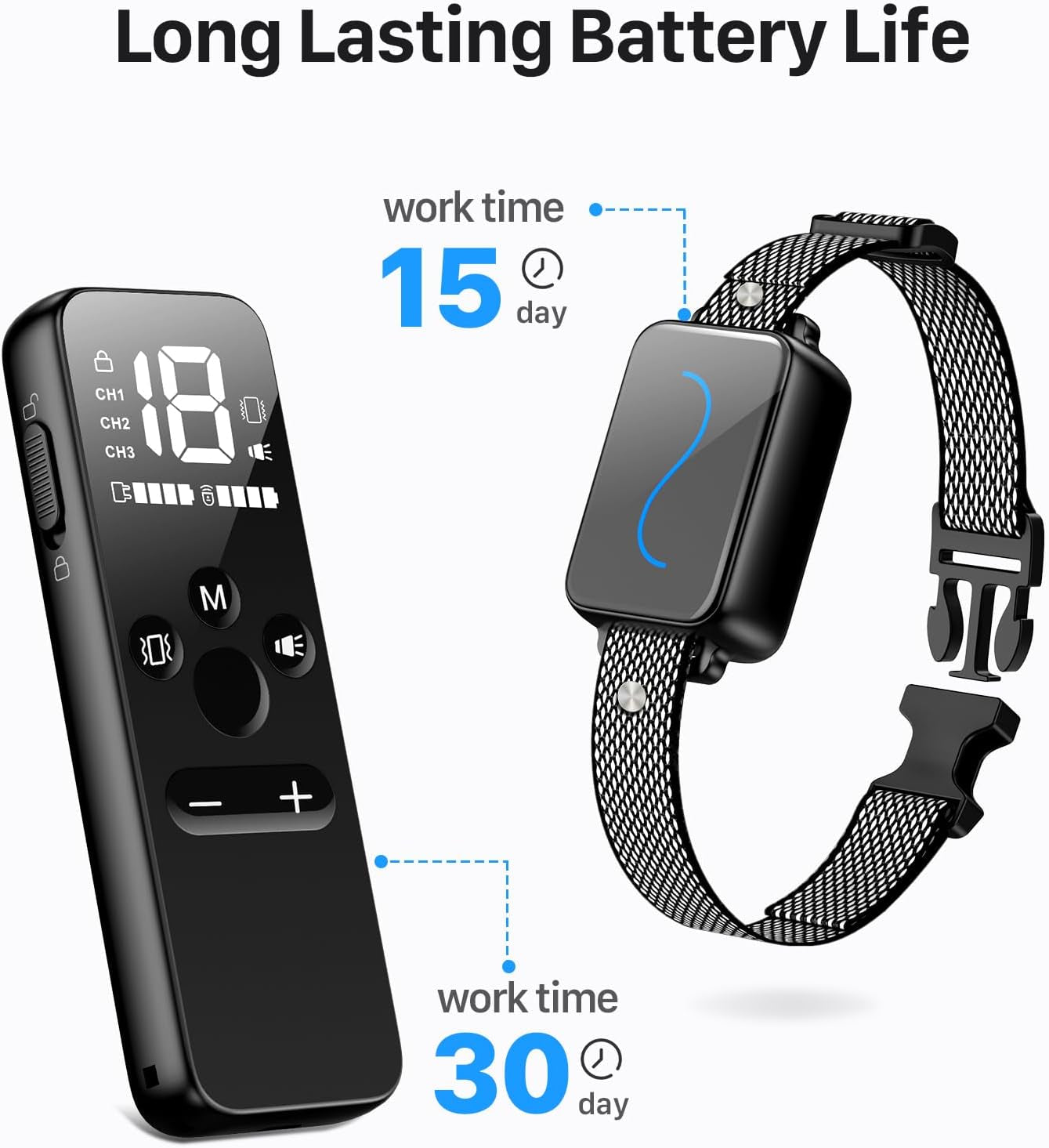 Training Collar, Training Collar with Remote for Small, Medium, Large Dogs with Vibration, Beep, Security Lock, and Waterproof