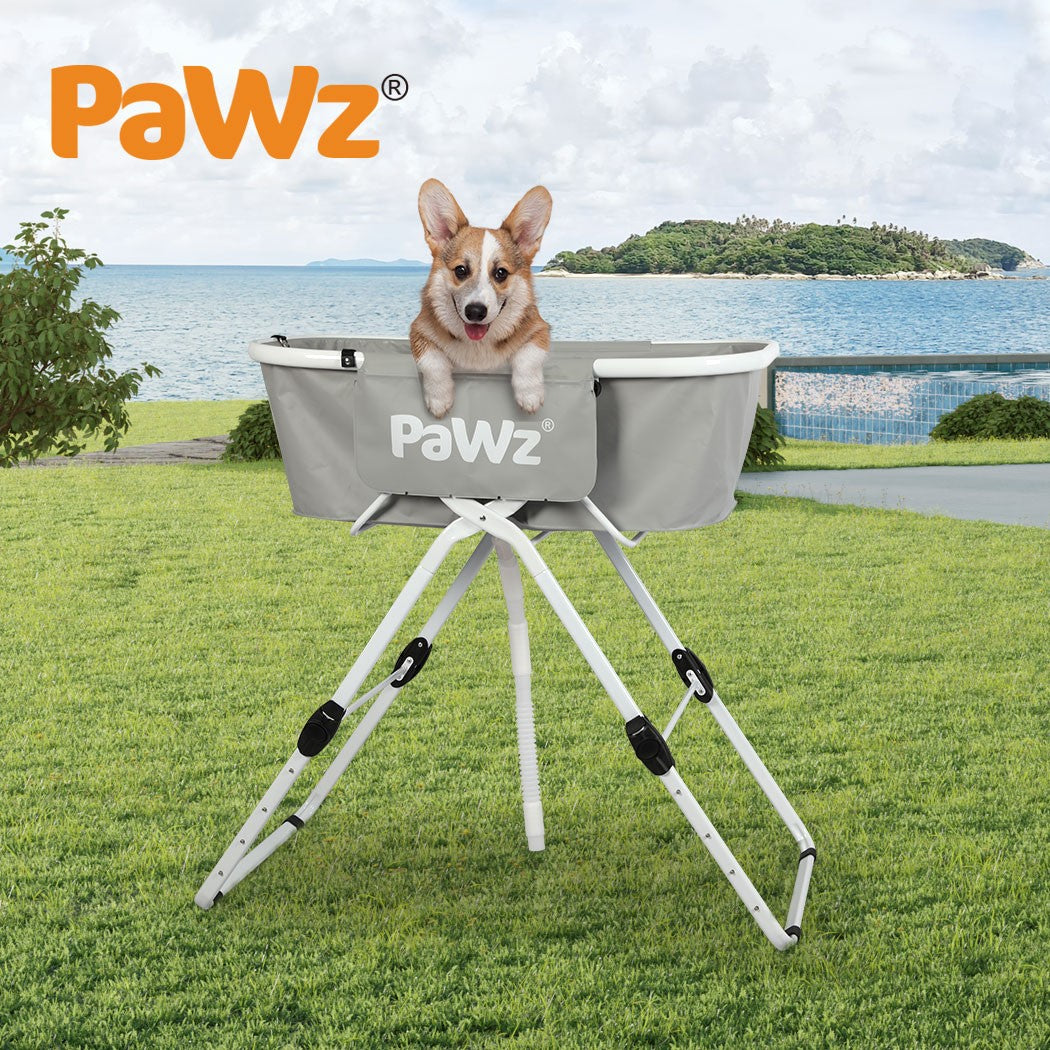 Foldable Pet Bath Tub W/ Adjustable Height for Small & Medium Dogs Cats