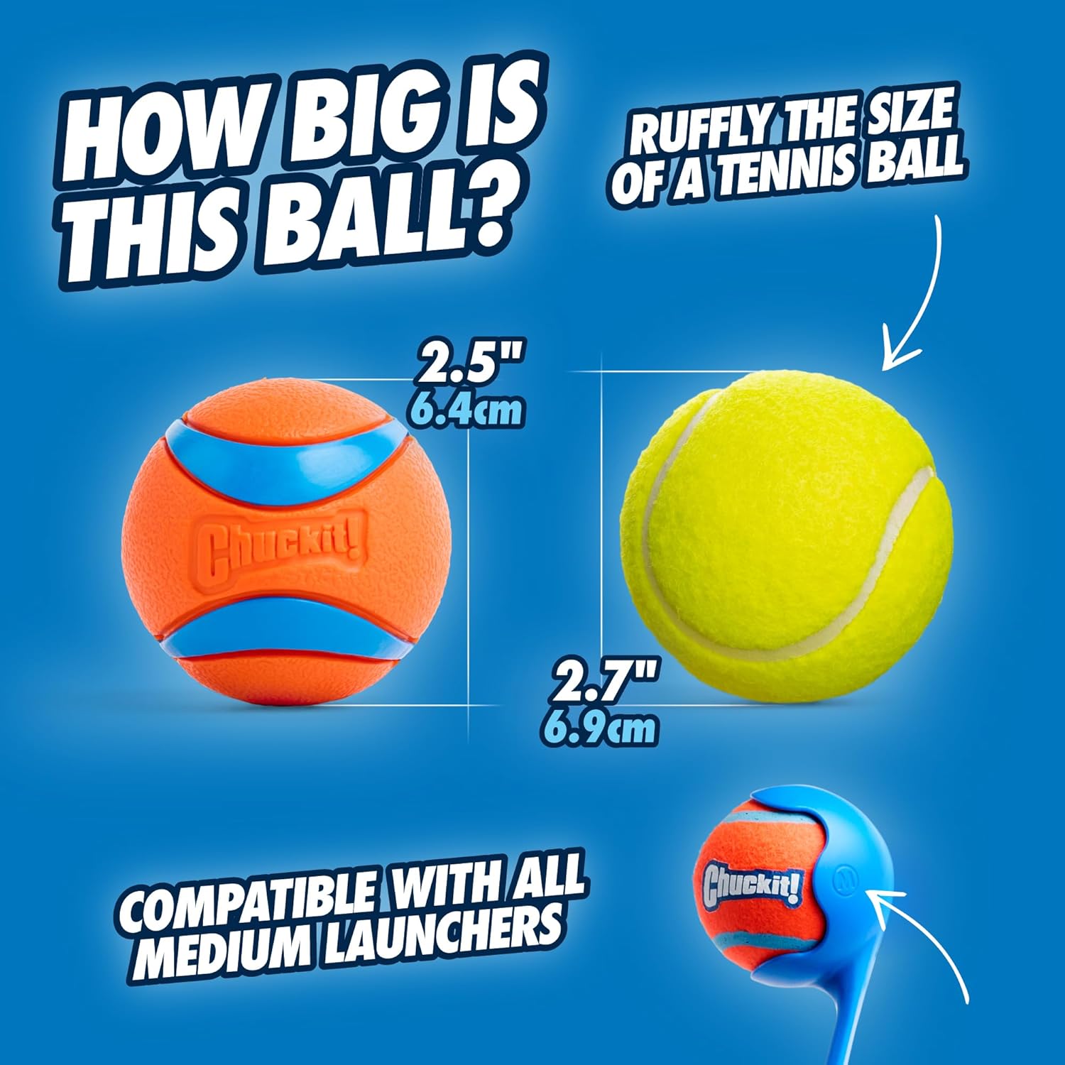 17001 2.5-Inch Ultra Ball 2 Pack, Medium, Orange/Blue