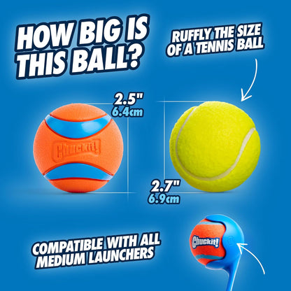 17001 2.5-Inch Ultra Ball 2 Pack, Medium, Orange/Blue