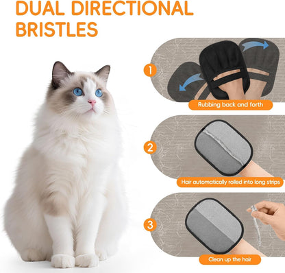 Pet Hair Remover Glove for Cats & Dogs, 2025 Newly Upgraded Five-Finger Electrostatic Pet Hair Removal Gloves, Reusable Pet Fur Grooming Mitt Tool for Clothing, Couch, Carpet, Car Seat