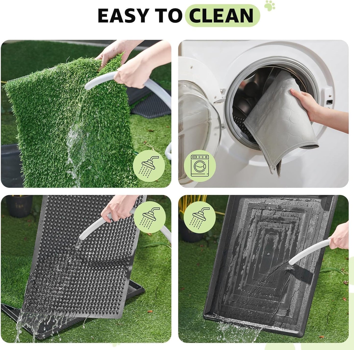 Dog Grass Pad with Tray - Dog Litter Box with 2 Artificial Grass Pads +​Highly Absorbent Puppy Pad- Potty Tray for Balcony Apartment Indoor Outdoor Use - 50.8 X 76.2 Cm