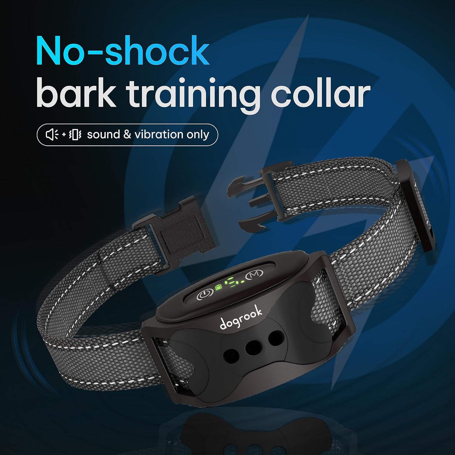 Rechargeable Dog Bark Collar | Smart Collar for Dog Training | No Shock | Beep & Vibration | No Bark Collar for Dogs | anti Bark Collar for Large Dog, Medium Dog, Small Dog | 12-110 Lbs
