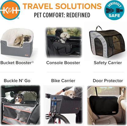 Buckle N' Go Dog Car Seat for Large Dogs, Waterproof Fabric with Breathable Mesh & Adjustable Dog Seat Belt for Car, Dog Hammock for Car, Dog Carrier Dog Car Seat Cover - Gray MD/LG