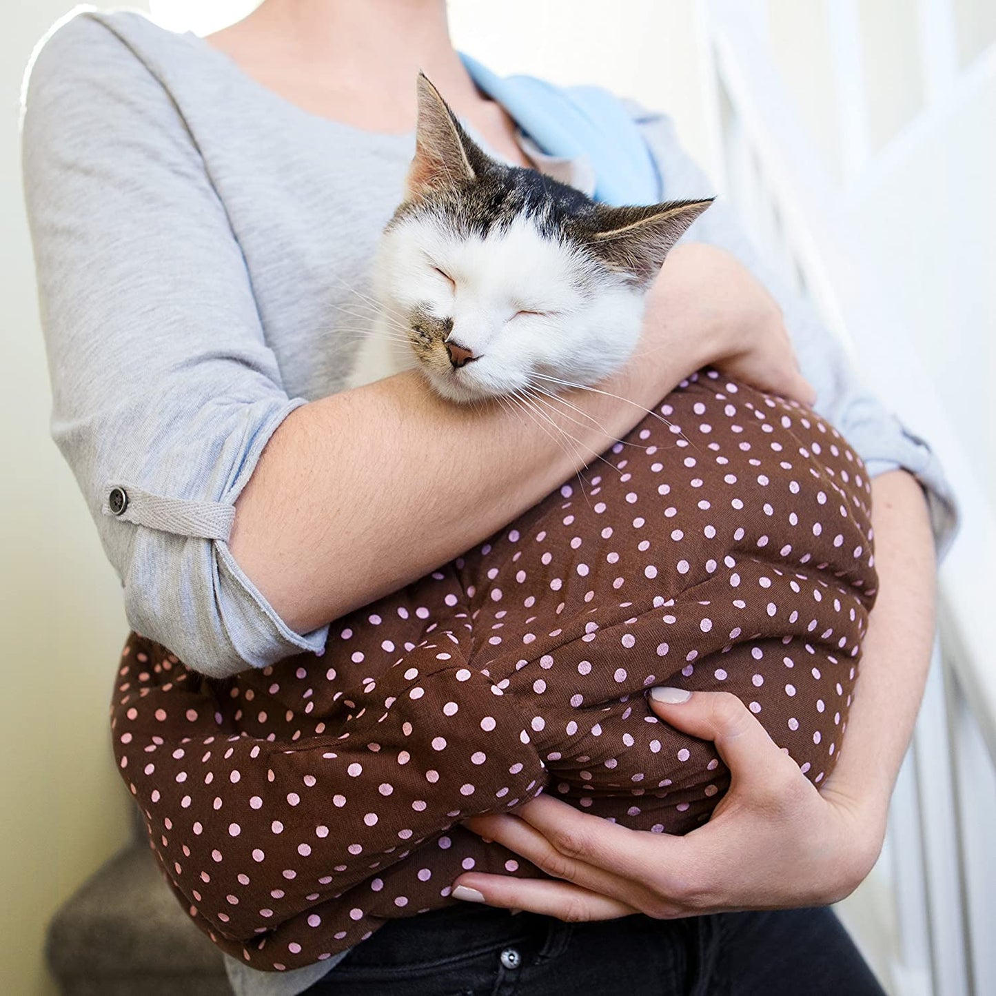 Dog Sling/Cat Sling - Reversible Carrier Bag/Papoose. Pet Carrier, Dog Carrier. Dog Purse. Dog Travel Bag - Small Dog Carrier. Soft Pouch and Tote - Grey