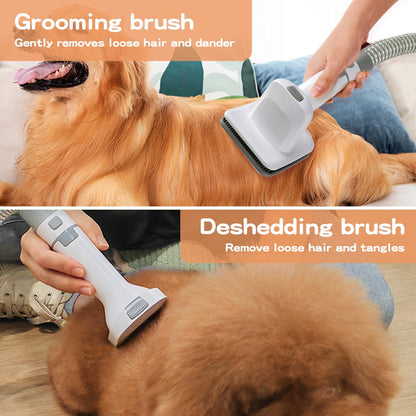 7 in 1 Pet Grooming Kit Vacuum Dog Cat Hair Dryer Remover Clipper Brushes