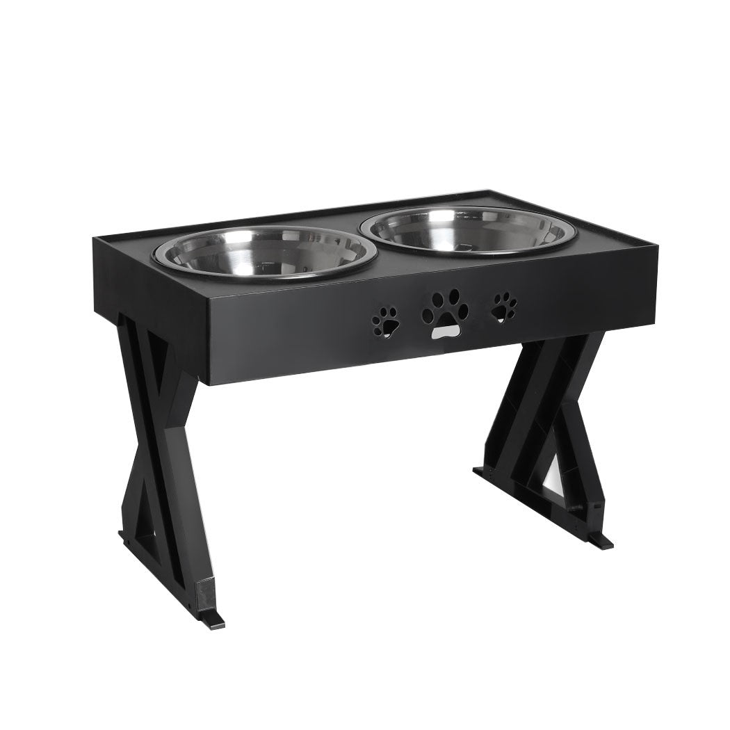 Pawz Elevated Pet Feeder Food Water Double Bowl Adjustable Height Raised Stand