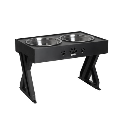 Pawz Elevated Pet Feeder Food Water Double Bowl Adjustable Height Raised Stand