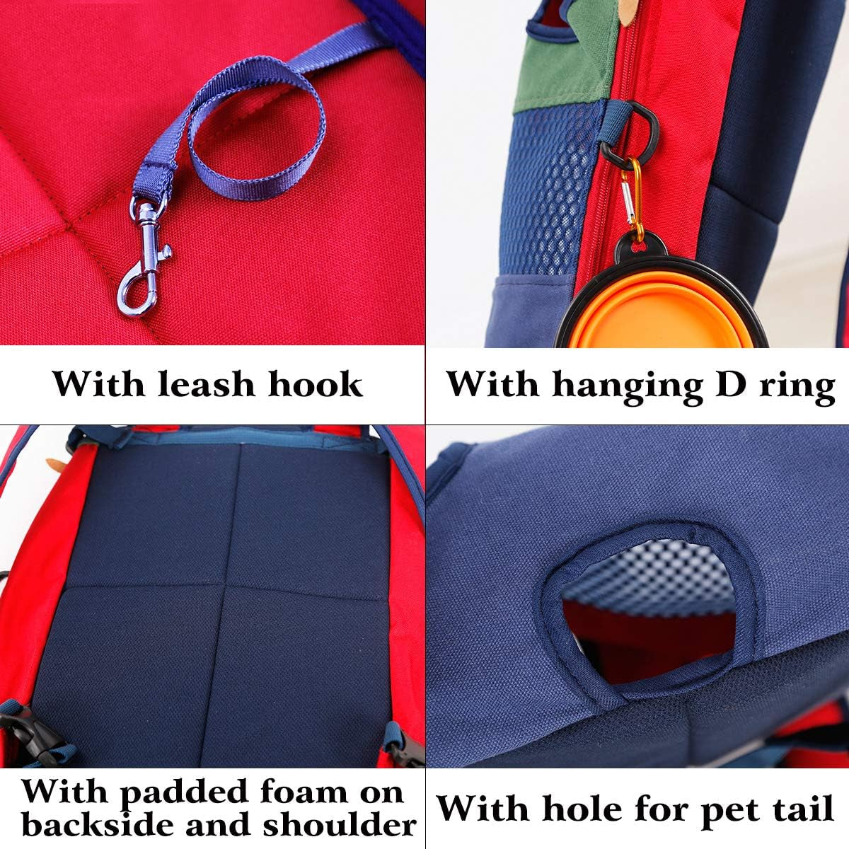Legs Out Front-Facing Dog Carrier Hands-Free Adjustable Pet Puppy Cat Backpack Carrier for Walking Hiking Bike and Motorcycle (X-Large, Green/Blue)