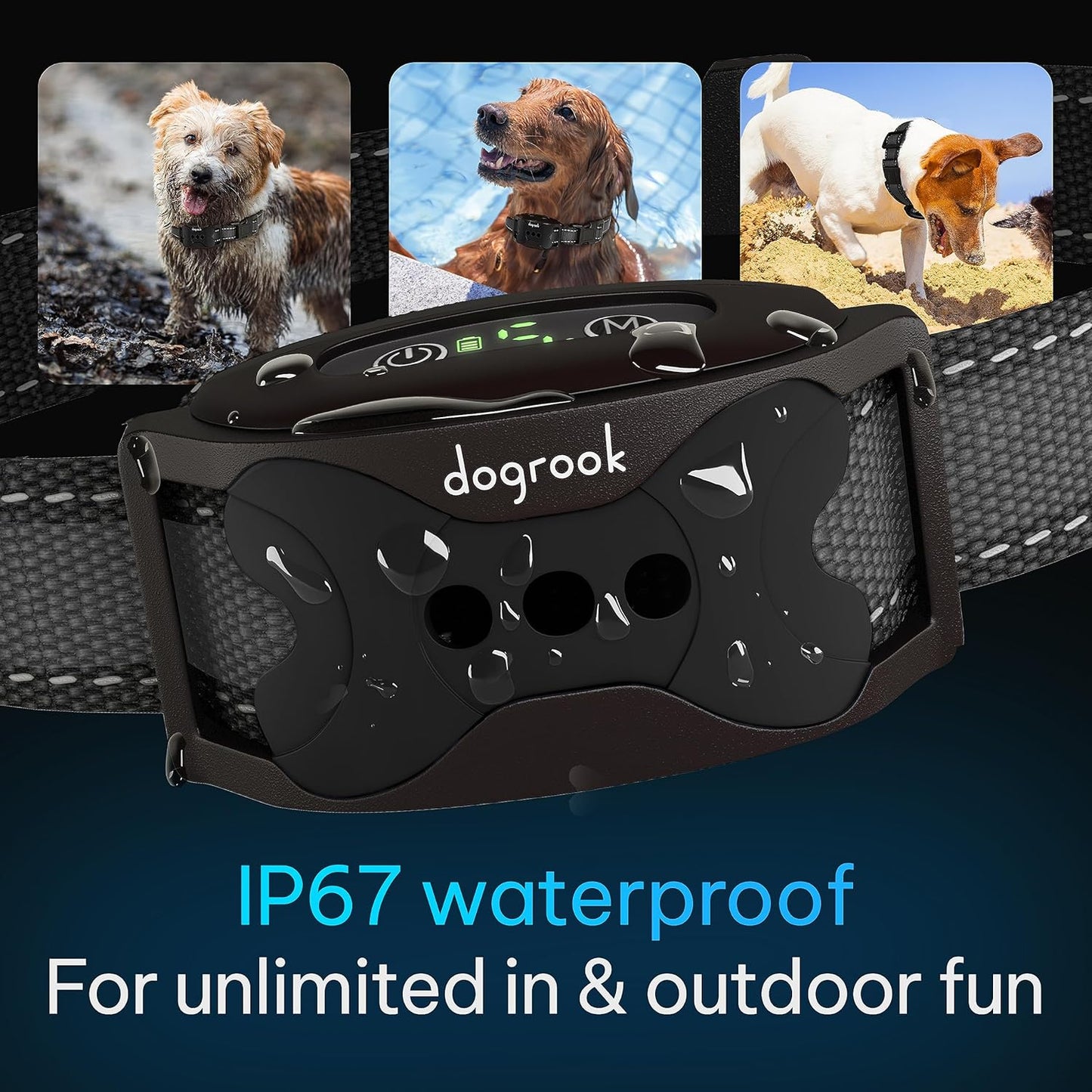 Rechargeable Dog Bark Collar | Smart Collar for Dog Training | No Shock | Beep & Vibration | No Bark Collar for Dogs | anti Bark Collar for Large Dog, Medium Dog, Small Dog | 12-110 Lbs