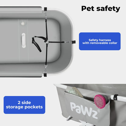 Foldable Pet Bath Tub W/ Adjustable Height for Small & Medium Dogs Cats