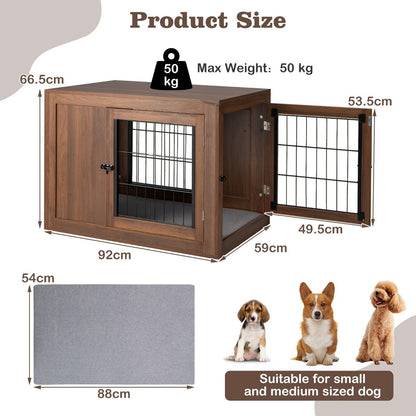 Furniture Dog Crate with Cushion