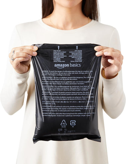 Unscented Standard Dog Poop Bags with Dispenser and Leash Clip, 33.02 X 22.86 CM, Black - 20 Rolls (300 Bags)