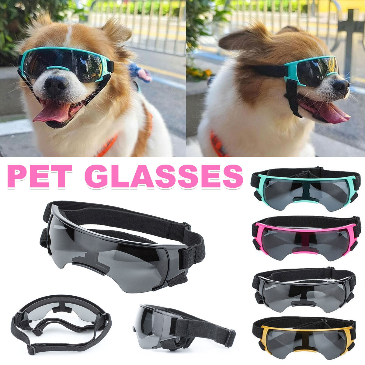 Dog Sunglasses UV Eye Protection Goggles 