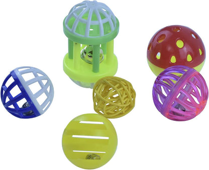 6Pcs Foraging Ball Bird Toys Conures Feeder Toys Parakeets Foot Talon Toy Cockatiel Chewing Training Rattle Bell Balls Parrot Cage Toys for Budgie Lovebirds Playgym Birdcage