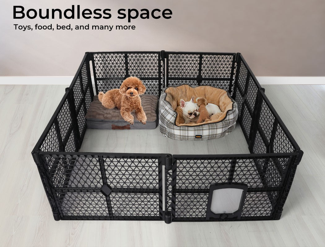 Pawz 8 Panel Dog Playpen Cage Enclosure Fence Puppy Plastic Play Pen Foldable