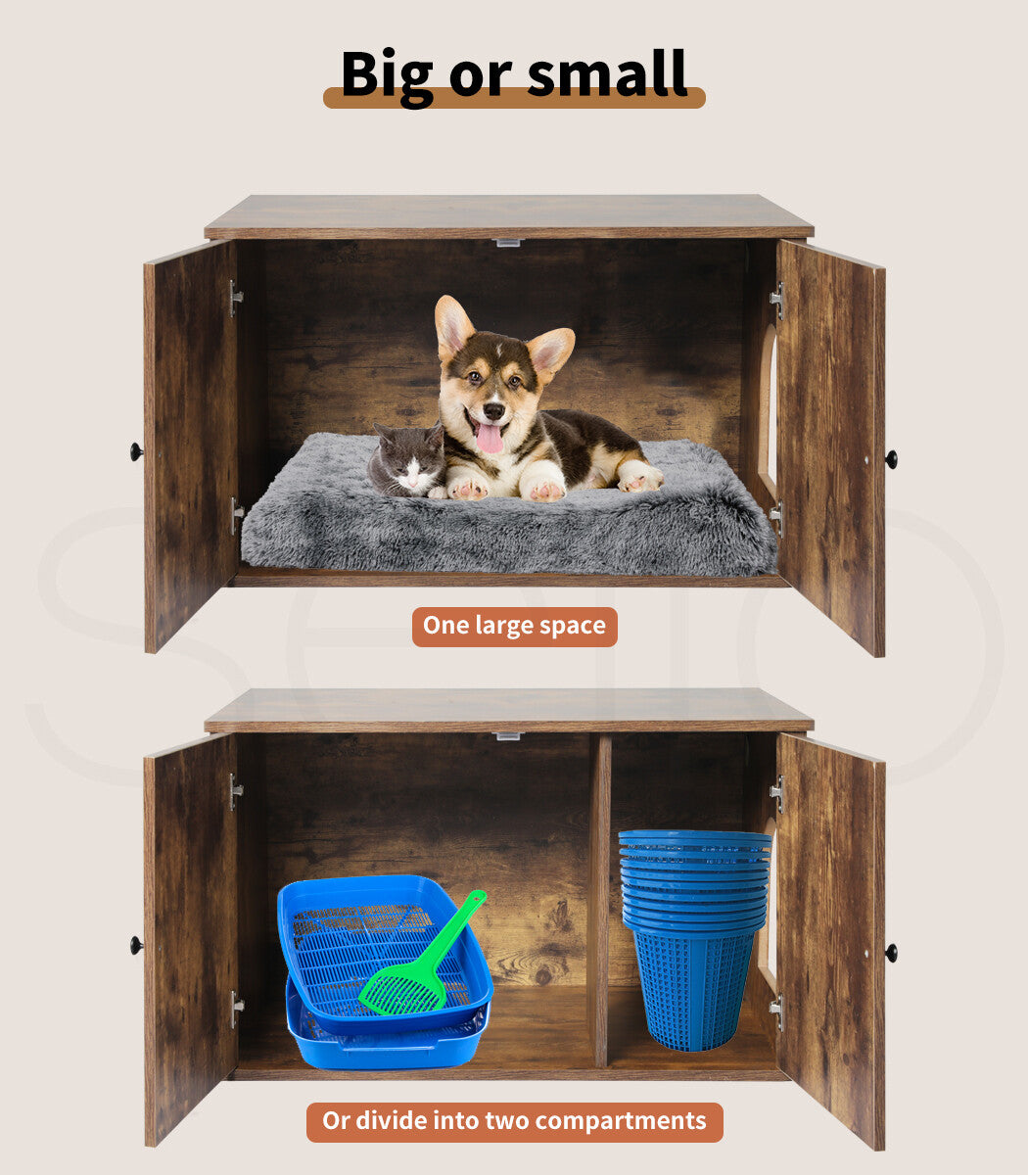 Pawz Enclosed Cat Litter Cabinet Box Furniture Kitty Toilet Tray Pet House Table