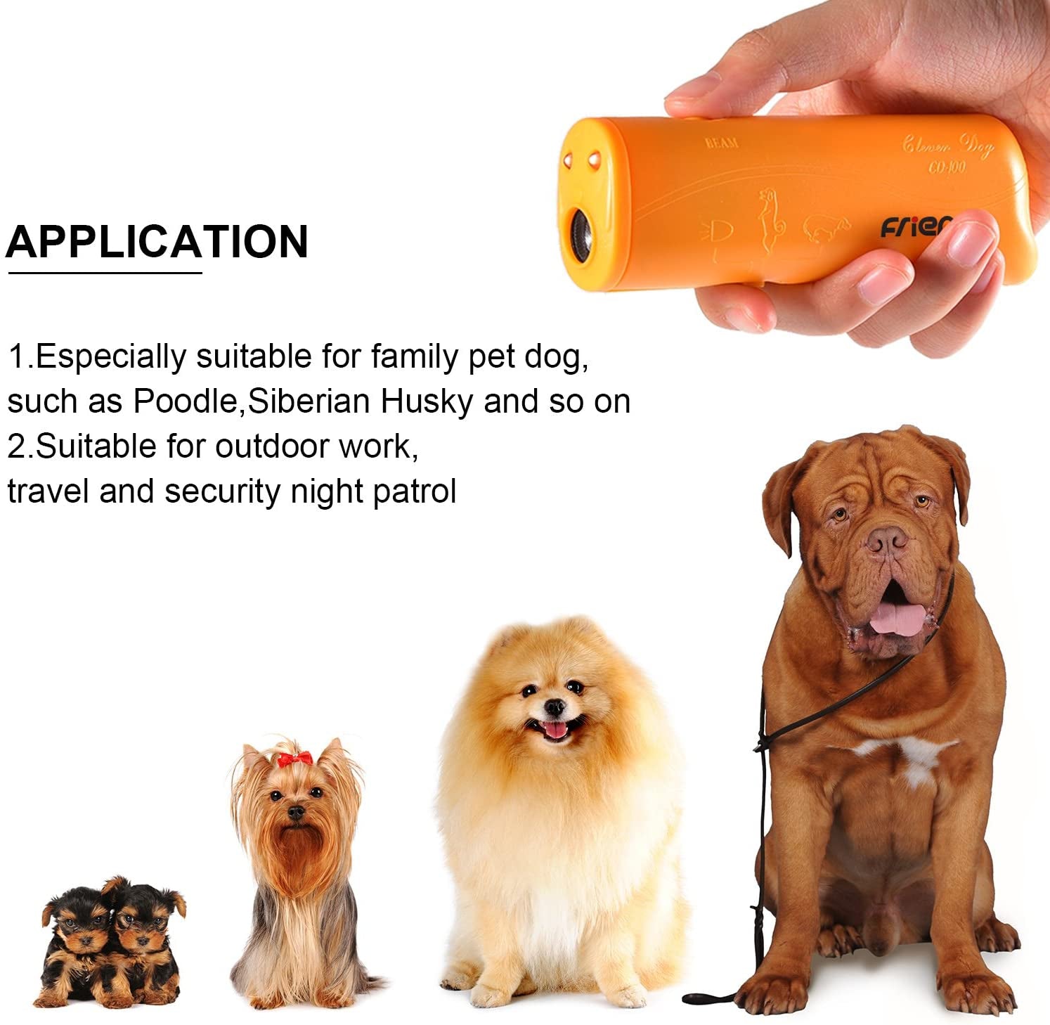LED Ultrasonic Dog Repeller & Trainer Device 3 in 1 anti Barking Stop Bark Handheld Dog Training Device (Yellow)