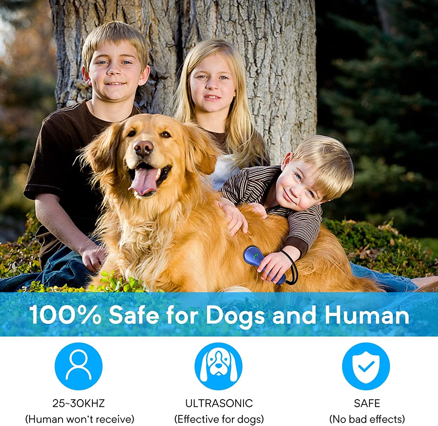 anti Barking Device, Dog Barking Control Devices,Rechargeable Ultrasonic Dog Bark Deterrent up to 16.4 Ft Effective Control Range Safe for Human & Dogs Portable Indoor & Outdoor(Blue)
