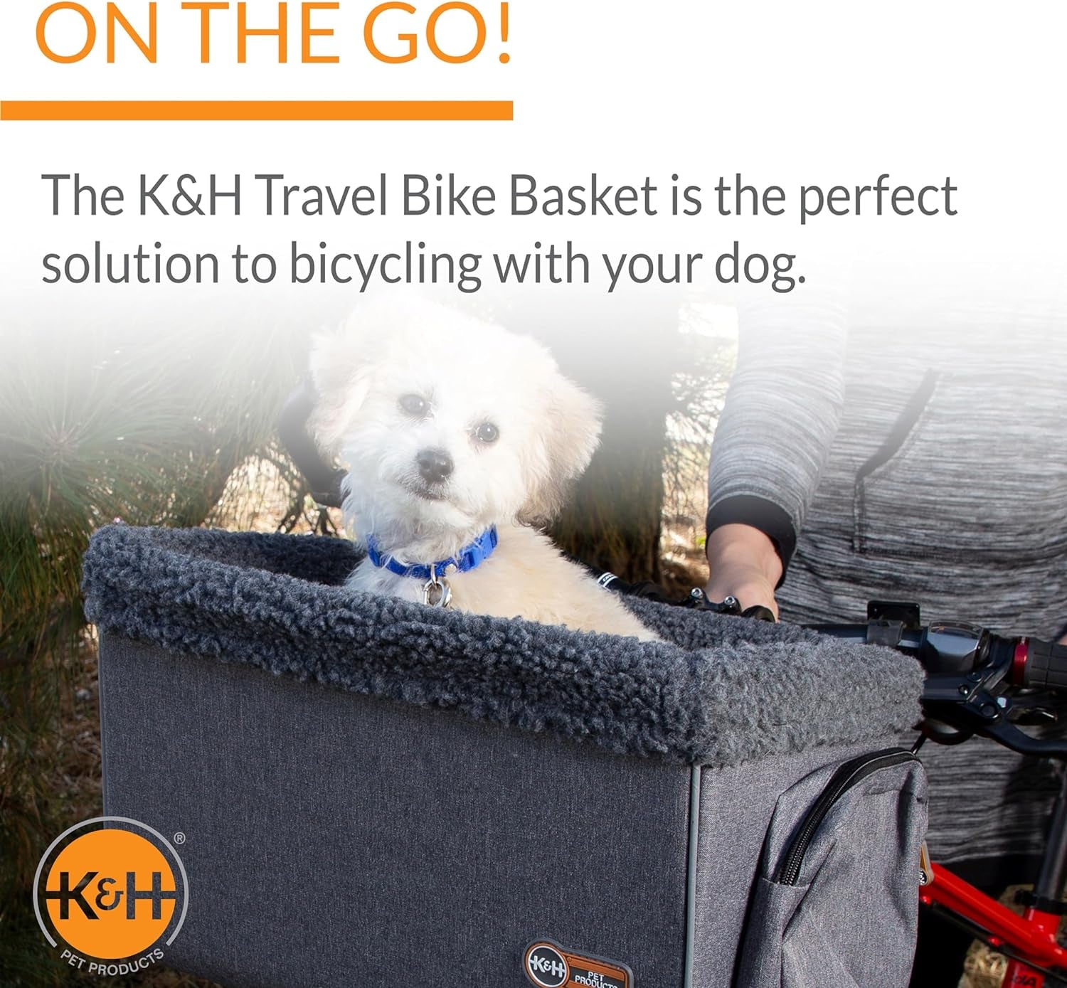Travel Bike Basket for Pets Classy Gray Large 12 X 16 X 10 Inches