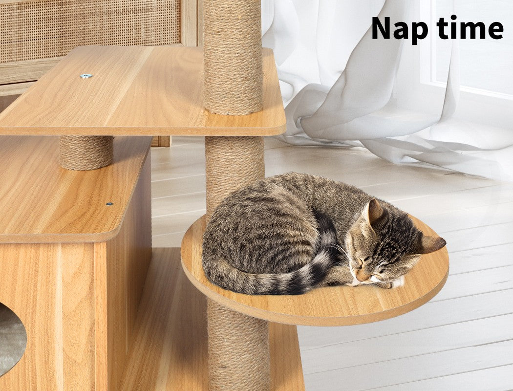 Cat Tree Scratching Post Scratcher Cats Tower Wood Condo Toys House 130Cm