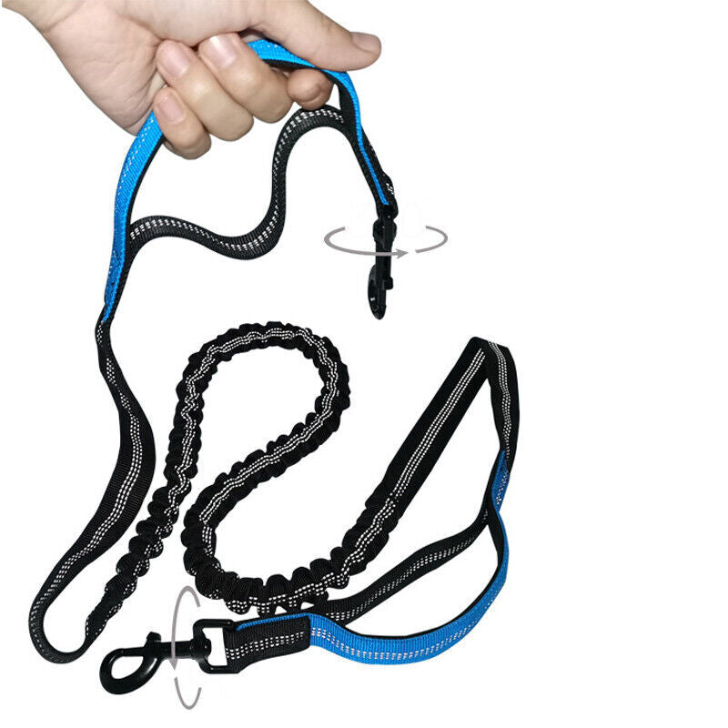 Adjustable Hands-Free Dog Leash Lead + Waist Bag Belt