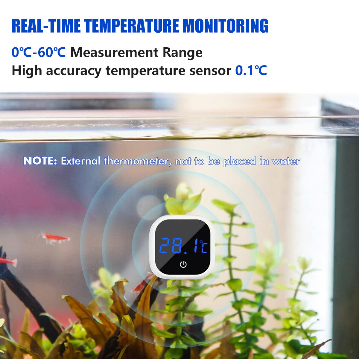 External Touch Screen Aquarium Thermometer 