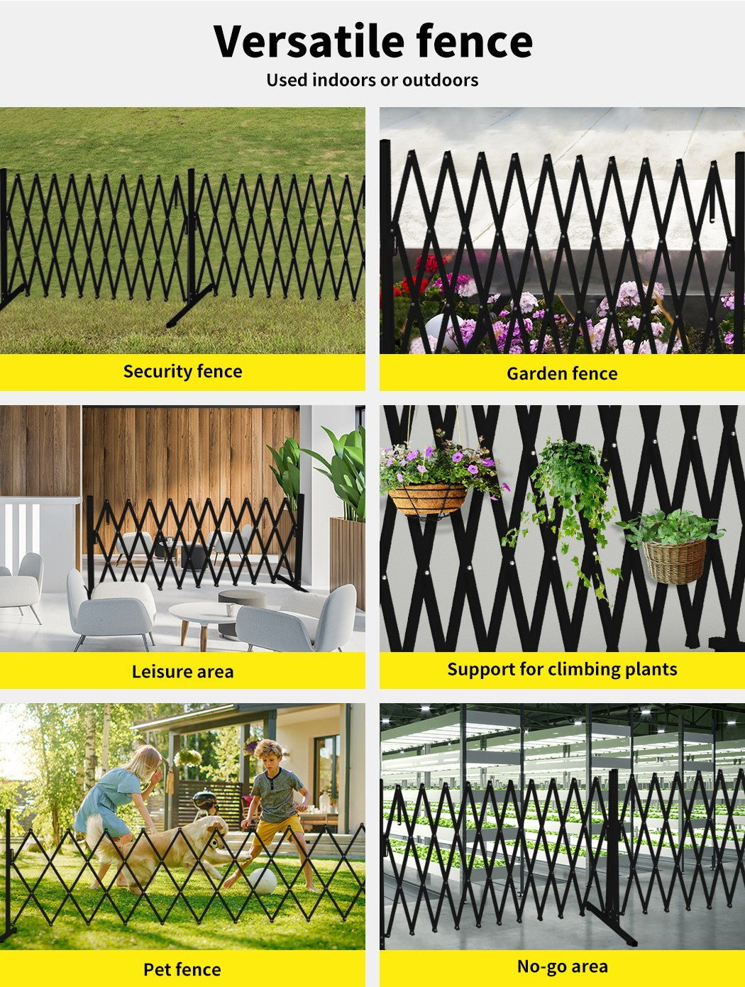 Garden Yard Fence Aluminium Barrier Garden Fencing Security Gate Dog Pet Outdoor