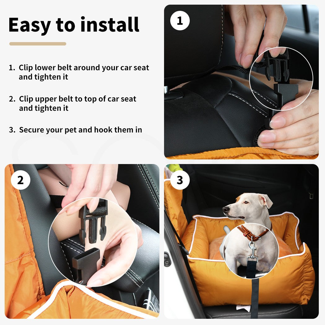 Pawz Pet Car Seat Travel Safety Carrier Bed Waterproof Removable Washable Large