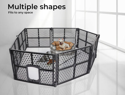 Pawz 8 Panel Dog Playpen Cage Enclosure Fence Puppy Plastic Play Pen Foldable
